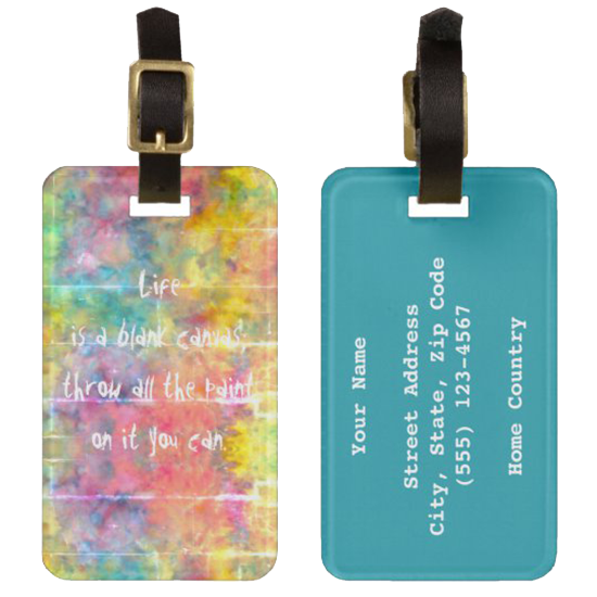 [Painter's Cloth] Rainbow Tie-Dye Luggage Tag